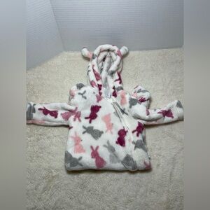 Cozy Bunny Print Hooded Jacket
